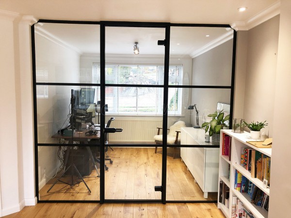 Residential Project (Tunbridge Wells, Kent): T-bar Heritage Style Metal and Glass Wall For A Home Office