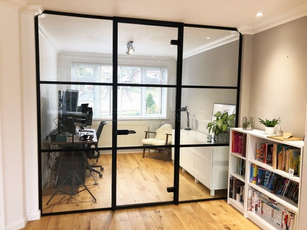 Residential Project (Tunbridge Wells, Kent): T-bar Heritage Style Metal and Glass Wall For A Home Office