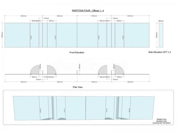 Acorn Commercial Interiors (Southfields, Leicester): Multiple Office Fronts Using Frameless Toughened Glass Partitions