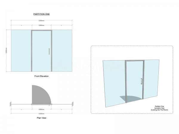 Chambers Southern Ltd (Worlds End, Hampshire): Two Acoustic Glass Partitions With Door