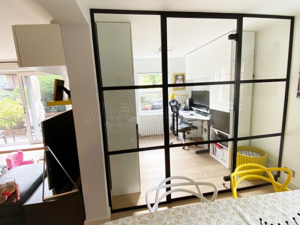 Residential Project (Battersea, London): Home Office Using Our Industrial-Style Glass Partitioning System