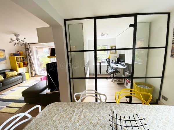 Residential Project (Battersea, London): Home Office Using Our Industrial-Style Glass Partitioning System