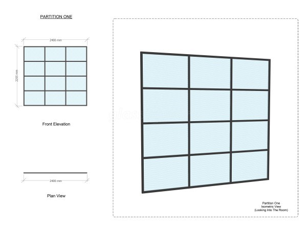 Residential Project (Rotherham, South Yorkshire): Black Frame Industrial T-Bar Glass Separating Wall and Single Door