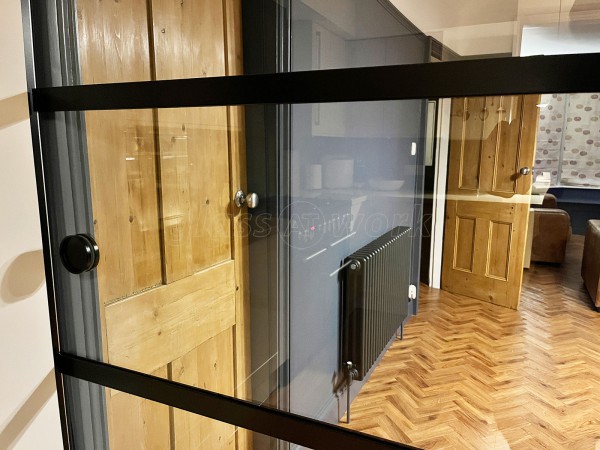 Domestic Project (Faversham, Kent): Art Deco Style Glass Sliding Door and Fixed Panel