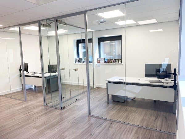 Archway Construction (Northampton, Northamptonshire): T-Shaped Glazed Partition Walls With Acoustic and Toughened Glass