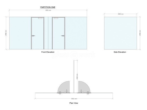 Archway Construction (Northampton, Northamptonshire): T-Shaped Glazed Partition Walls With Acoustic and Toughened Glass