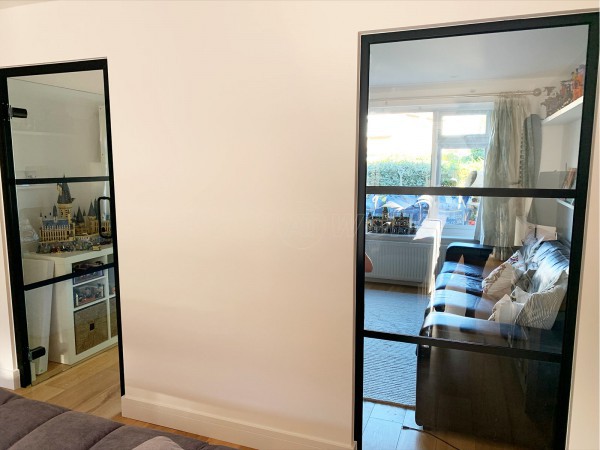 Domestic Project (Addlestone, Surrey): Industrial-Style T-Bar Glass Door and T-Bar Glass Panel