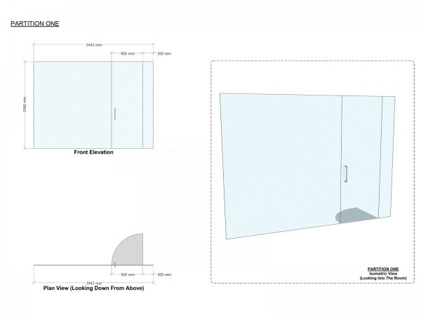 Ashworth Construction (Rochdale, Greater Manchester): Glass Wall and Door Under Beam [With Open Top]