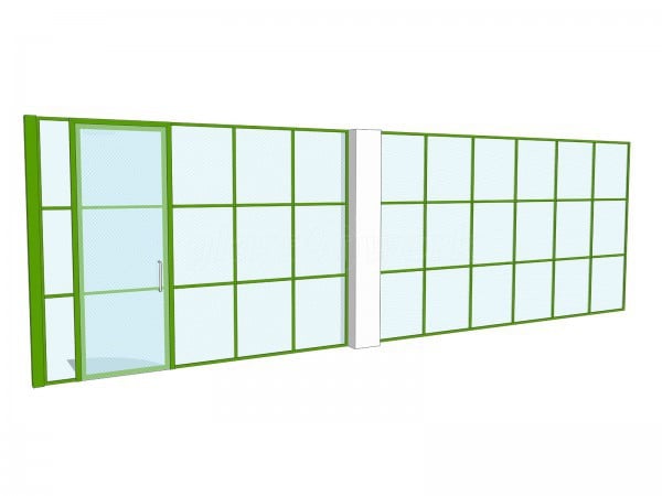 A.S.K Partners Limited (Harley Street, London): Double Glazed T-Bar Office Partitions Using Metal Bottle Green Trackwork