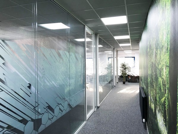 Aspect Interior Concept Ltd (Swindon, Wiltshire): Glass Office Partition Refurbishment With White Framed Glazed Doors