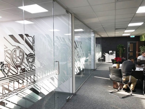 Single Glazed Frameless Glass Office Partitioning