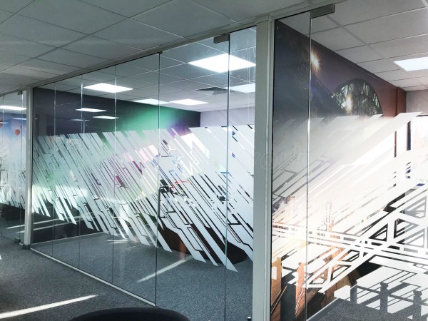 Aspect Interior Concept Ltd (Swindon, Wiltshire): Glass Office Partition Refurbishment With White Framed Glazed Doors