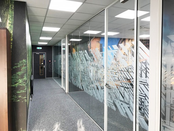 Aspect Interior Concept Ltd (Swindon, Wiltshire): Glass Office Partition Refurbishment With White Framed Glazed Doors