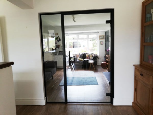 Residential Project (Isleworth, Epping): Frameless Glass Wall With Door For Living / Dining Room