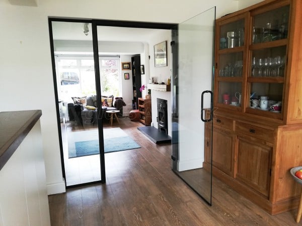 Residential Project (Isleworth, Epping): Frameless Glass Wall With Door For Living / Dining Room