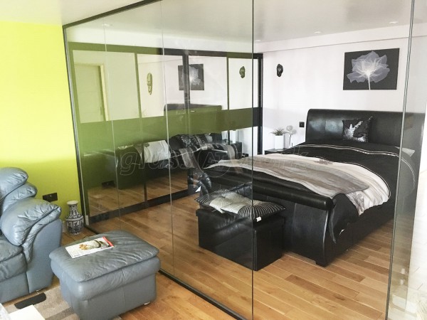 Domestic Property (Newhaven, East Sussex): Internal Glass Wall and Door For A Bedroom