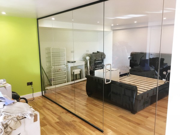 Domestic Property (Newhaven, East Sussex): Internal Glass Wall and Door For A Bedroom