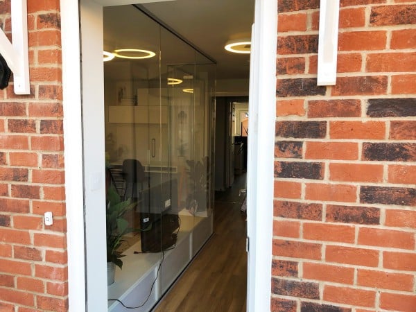 Domestic Project (Wokingham, Berkshire): Stepped Glazed Partition With Frameless Door