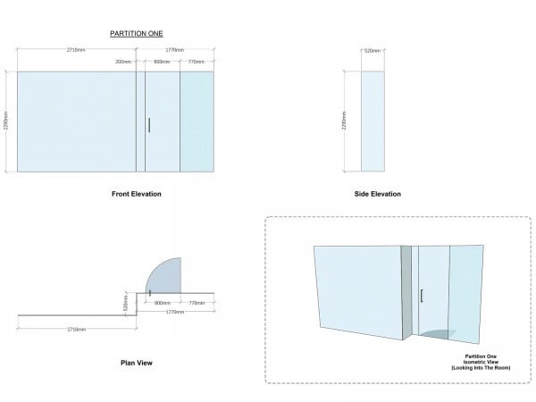 Domestic Project (Wokingham, Berkshire): Stepped Glazed Partition With Frameless Door