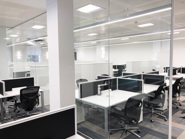 Key Building Services (Ladywood, Birmingham): Glass Office Fit Out With Acoustic Glazing & Framed Glazed Doors With White Framing