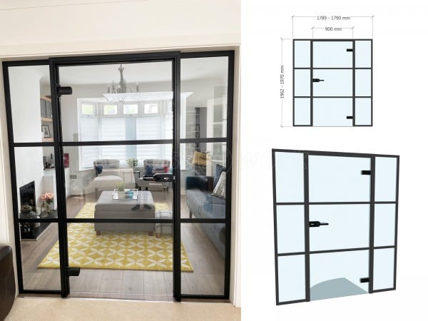 Domestic Project (Greenford, London): T-bar Heritage Style Metal and Glass Door With Side Panels