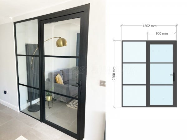 Residential Project (Barry, Vale of Glamorgan, Wales): Heritage Black Framed Glass Door and Side Panel