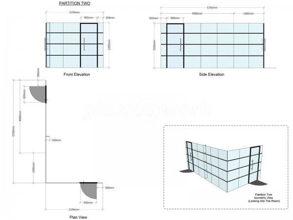 The Cabling Group (Aldgate, London): Industrial Style Glazed Partition Walls Using Our Black Slimline T-Bar Metal & Glass System