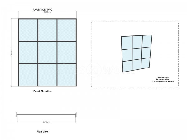 Domestic Project (West Kilburn, London): Slimline T-Bar Acoustic Glass Screen With Black Framed Glazing