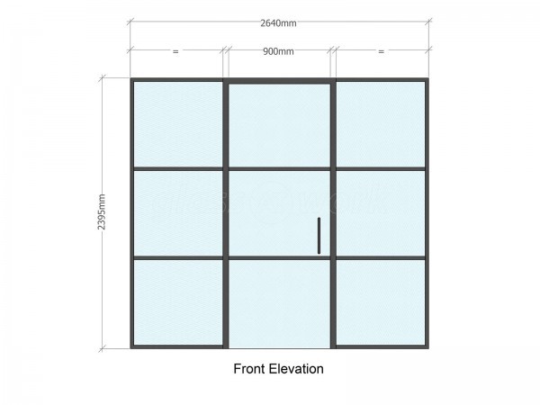 Symonds Newey (Leamington Spa, Warwickshire): T-Bar Slimline Heritage Style Black Banded Glazed Partition Wall