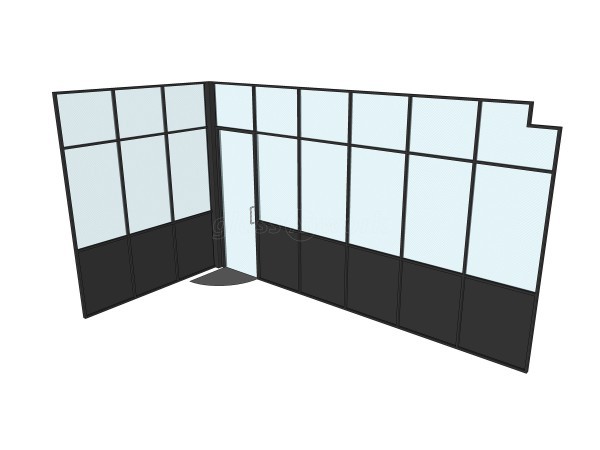 Atelier Baulier Ltd (Shoreditch, London): Industrial Style T-Bar Glass Partitioning (Black Framed Glazing)