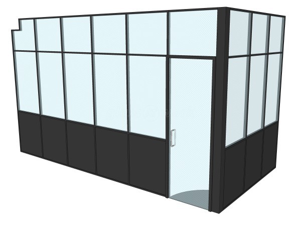 Atelier Baulier Ltd (Shoreditch, London): Industrial Style T-Bar Glass Partitioning (Black Framed Glazing)