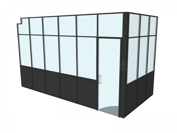 Atelier Baulier Ltd (Shoreditch, London): Industrial Style T-Bar Glass Partitioning (Black Framed Glazing)