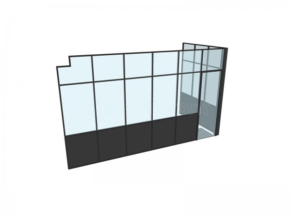 Atelier Baulier Ltd (Shoreditch, London): Industrial Style T-Bar Glass Partitioning (Black Framed Glazing)