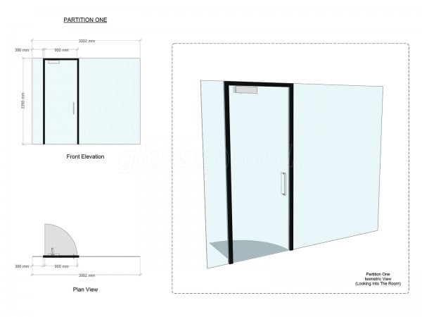 Blair Contracts Design & Build (Luton, Bedfordshire): Glazed Office Screen With Acoustic Soundproofing Glass