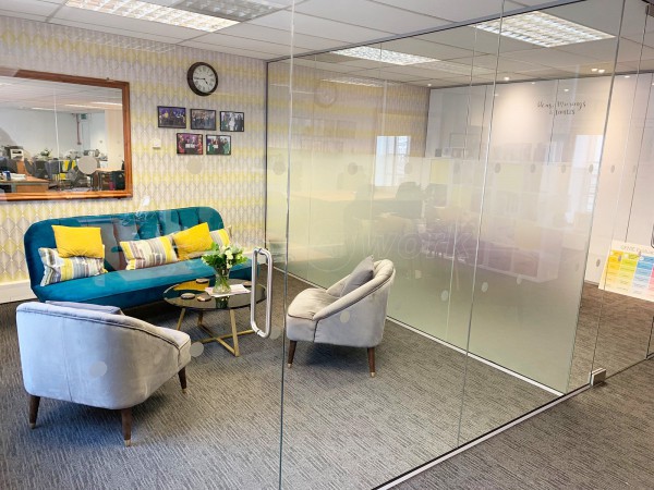 BBM Campaigns Ltd (Mayfair, London): Multi-office fit-out with frameless glass doors & writeable wall
