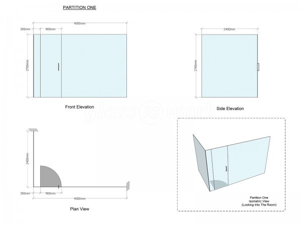 Alexander Oliver Construction Ltd (Hove, Brighton): Glass Corner Office Partition