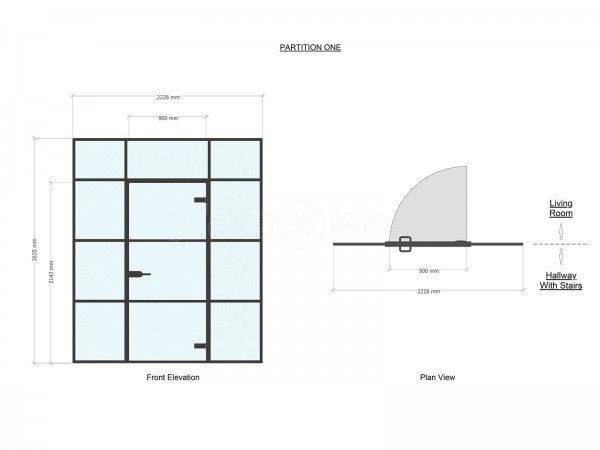 Domestic Project (Preston, Lancashire): Industrial-Style T-Bar Glass Wall and Door With Black Frame