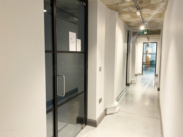 The Burlington School of English (Wandsworth, London): Industrial-Style Toughened Glass Doors With Black Frame