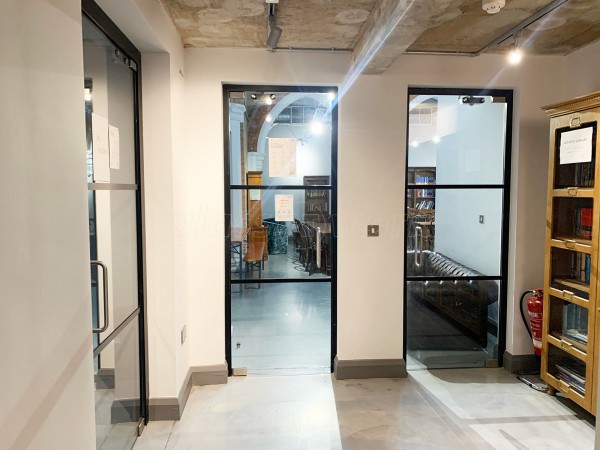 The Burlington School of English (Wandsworth, London): Industrial-Style Toughened Glass Doors With Black Frame