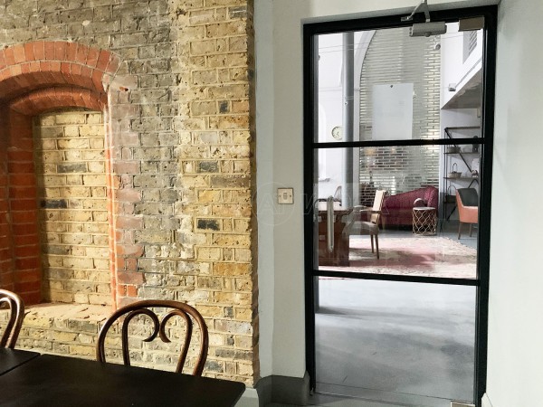 The Burlington School of English (Wandsworth, London): Industrial-Style Toughened Glass Doors With Black Frame