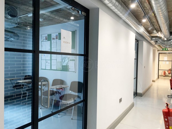 The Burlington School of English (Wandsworth, London): Industrial-Style Toughened Glass Doors With Black Frame