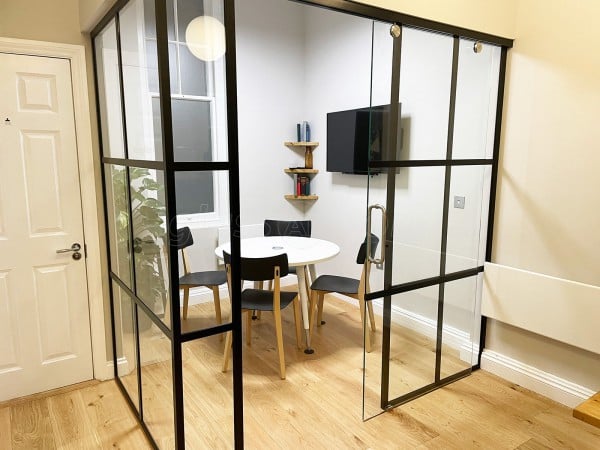Canvas BND (Mayfair, London): T-Bar Office Corner Pod With Glass Sliding Door