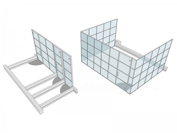 Carbon Interiors LTD (Hoxton Square, London): White Industrial Style T-Bar Glass Office Rooms