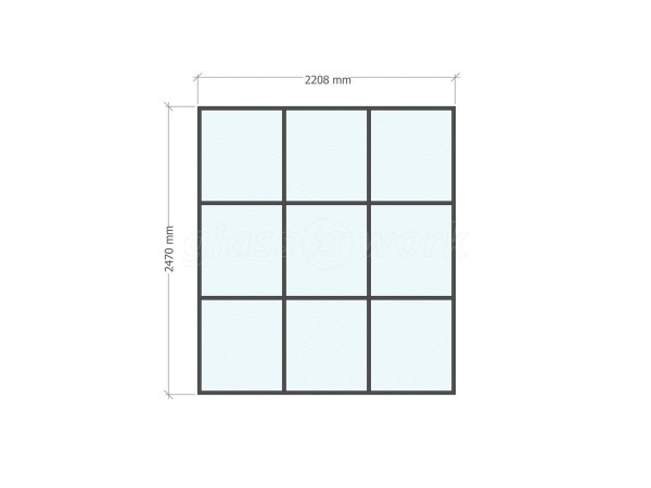 Domestic Project (Ladbroke Grove, London): T-Bar Metal Framed Glass Room Divider