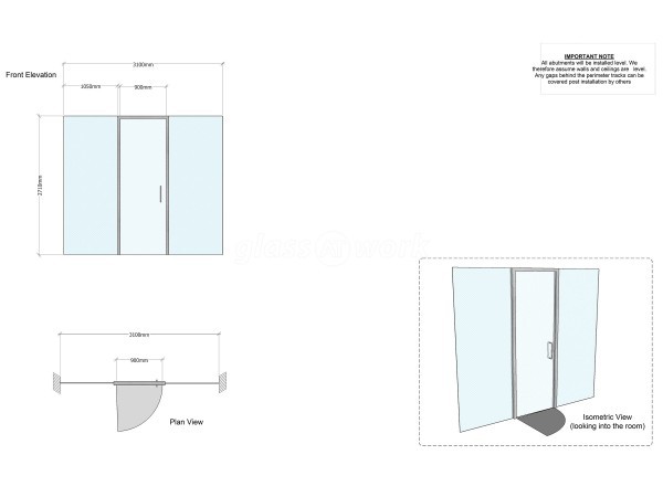 Buysend.com (Chelmsford, Essex): Black Framed Glass Partition With Acoustic Glass