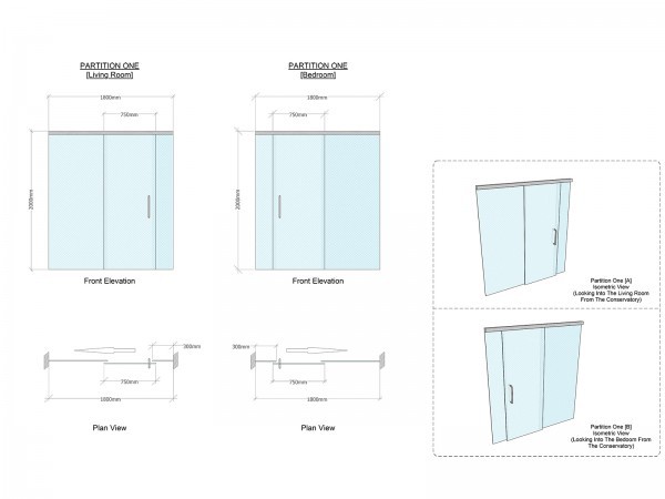 Domestic Project (Winsford, Cheshire): Glass Partition With Sliding Door