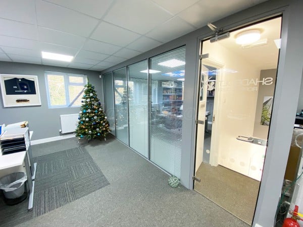 Cooper and Kelling Builders (Halstead, Essex): Glass Office Wall With Built-in Venetian Blinds.