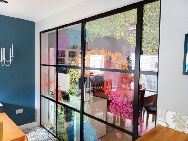 Domestic Project (Feltham, Greater London): T-Bar Black Aluminium Framed Glass Screen and Door