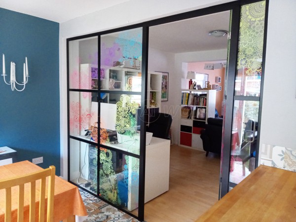 Domestic Project (Feltham, Greater London): T-Bar Black Aluminium Framed Glass Screen and Door