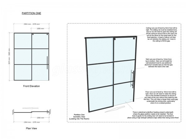 Capital Living (Clapham, London): Industrial-Style Black Metal and Glass Sliding Door For A Bedroom